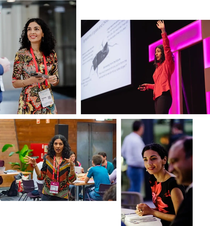 Radhika Dutt speaking with energy and conviction